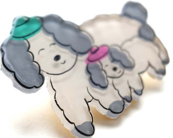 Brooch「犬の仲良し親子」 3枚目の画像