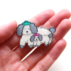 Brooch「犬の仲良し親子」 4枚目の画像