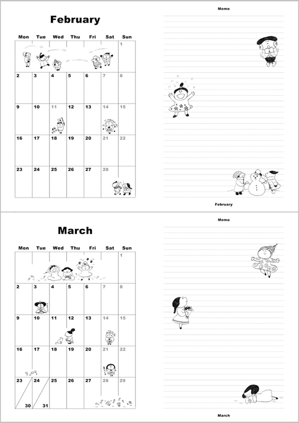 2016年 4月始まりノートカレンダー 3枚目の画像