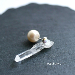 【noix】sv925 opal pierce with pearl catch (1pc) 1枚目の画像