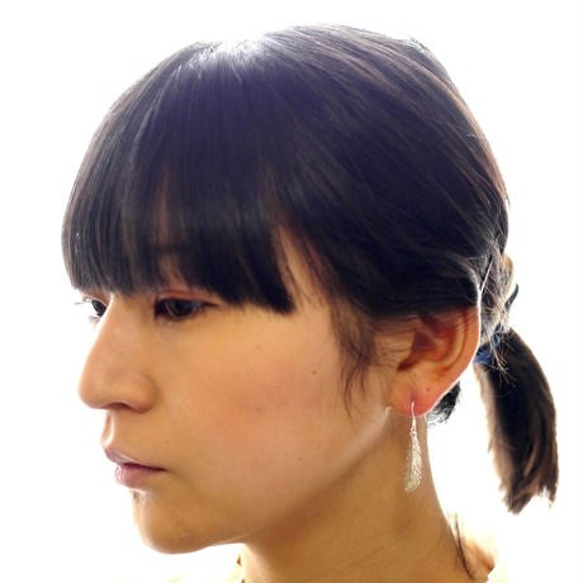 【plume】sv925 feather pierce (2pcs) 925銀 羽毛耳環 第4張的照片