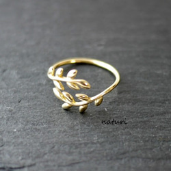 【feuille】brass leaf ring 第2張的照片