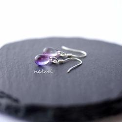 【rosee】glass drop pierce purple (2pcs) 2枚目の画像