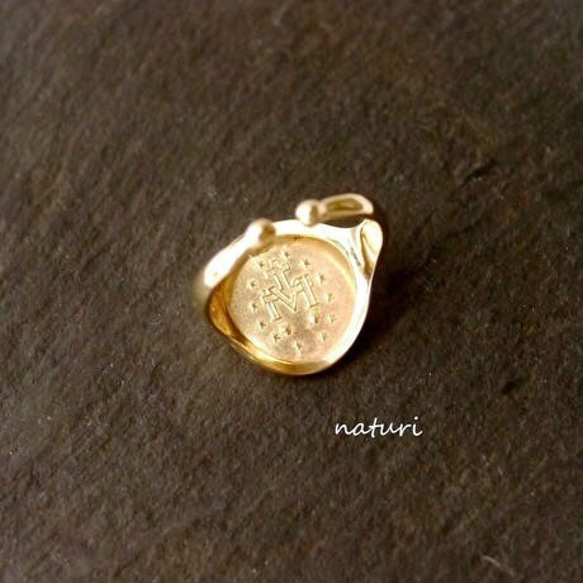 【medaille】brass miraculous medal ring 3枚目の画像