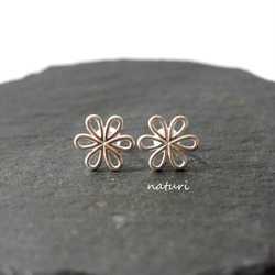 【fleur】sv925 flower pierce Ⅲ (2pcs) 2枚目の画像