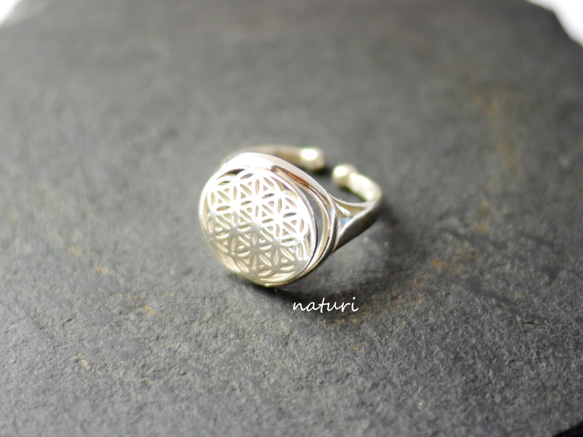 【fleur】sv925 flower of life ring 1枚目の画像