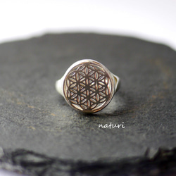 【fleur】sv925 flower of life ring 2枚目の画像