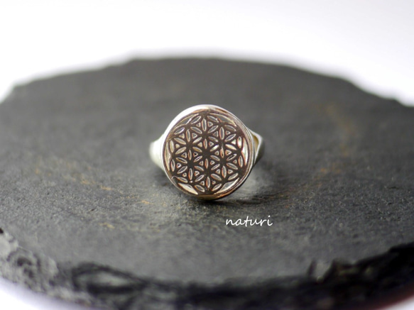 【fleur】sv925 flower of life ring 2枚目の画像