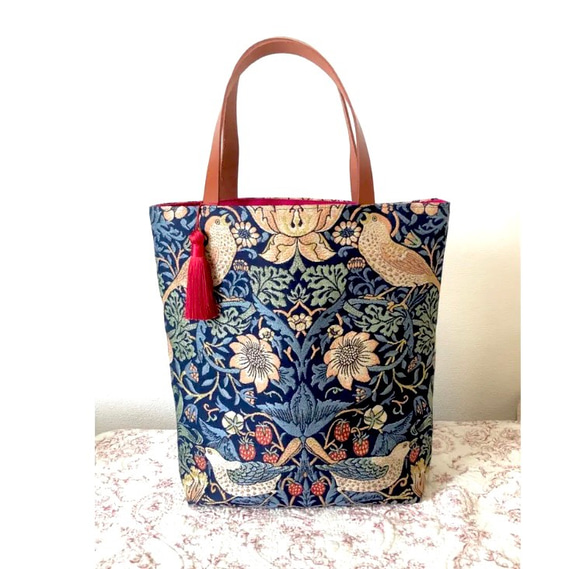 新品 大人気商品  受注販売》ウィリアムモリス いちご泥棒 ジャガード織 川島織物 バッグ