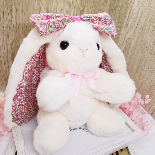 ぬいぐるみ、垂れ耳うさぎ、ハンドメイド、リバティ ぬいぐるみ