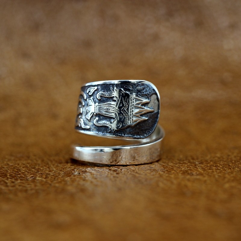 SIAM SILVER Elephant｜ヴィンテージ｜シルバー｜スプーンリング｜インド象｜オリエンタル｜アジア