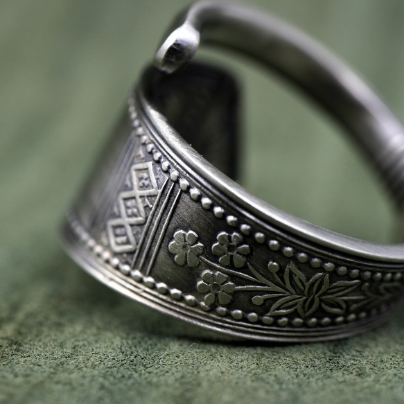 南亞田園裝飾銀戒指 | 復古 | 銀色 | 湯匙形戒指 | 民族 | 東方 | 南亞 | 蒙古 第8張的照片