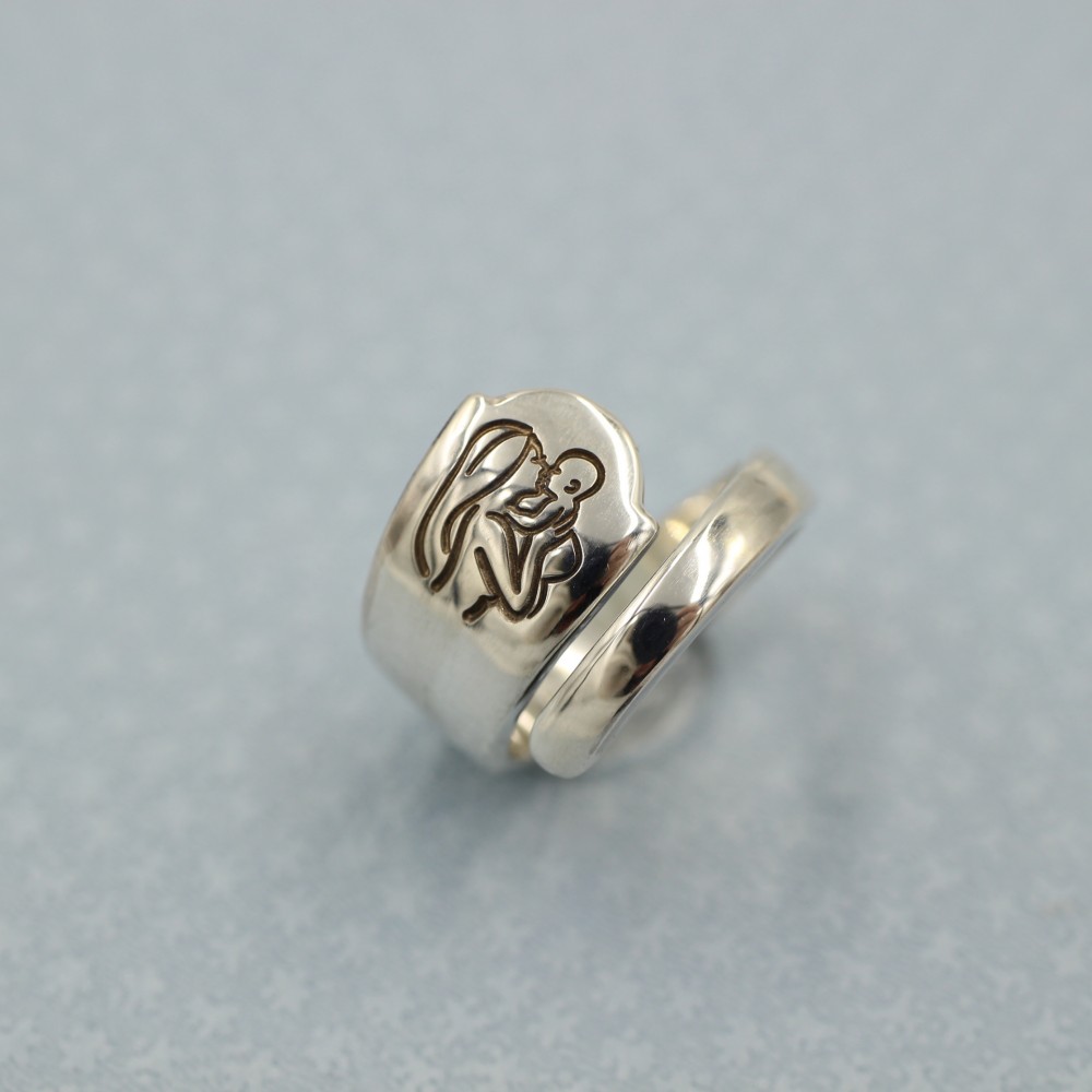 Hi baby, I am your mom !!｜ヴィンテージ｜シルバー｜スプーンリング｜母子｜親子｜赤ん坊｜赤子｜子