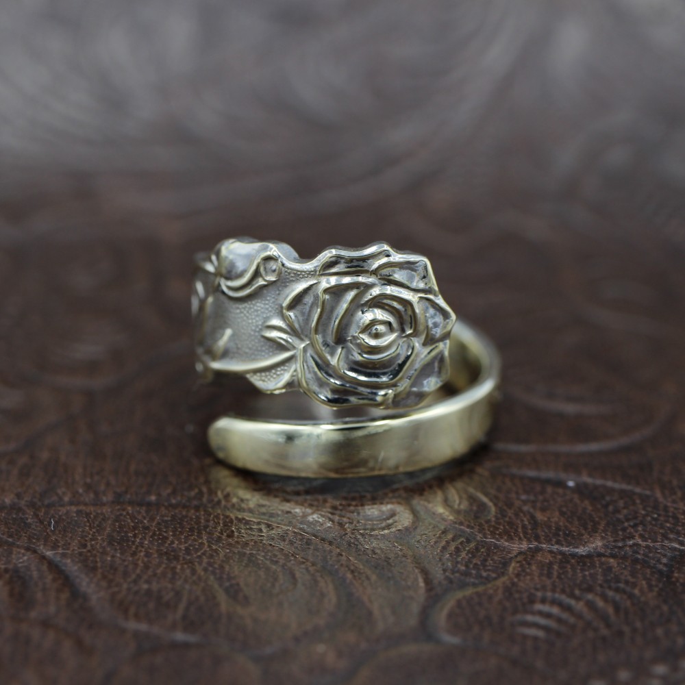 Yellow Rose｜ヴィンテージ｜スプーンリング｜メンズ｜無骨｜薔薇｜ローズ｜耽美｜ヴィジュアル系｜退廃的