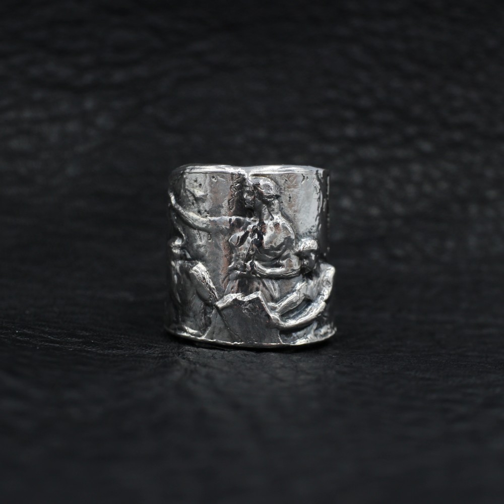 舟を編む｜シルバーリング｜封ろう｜シーリングスタンプ｜肖像｜半3D｜個性的｜一点物｜造形