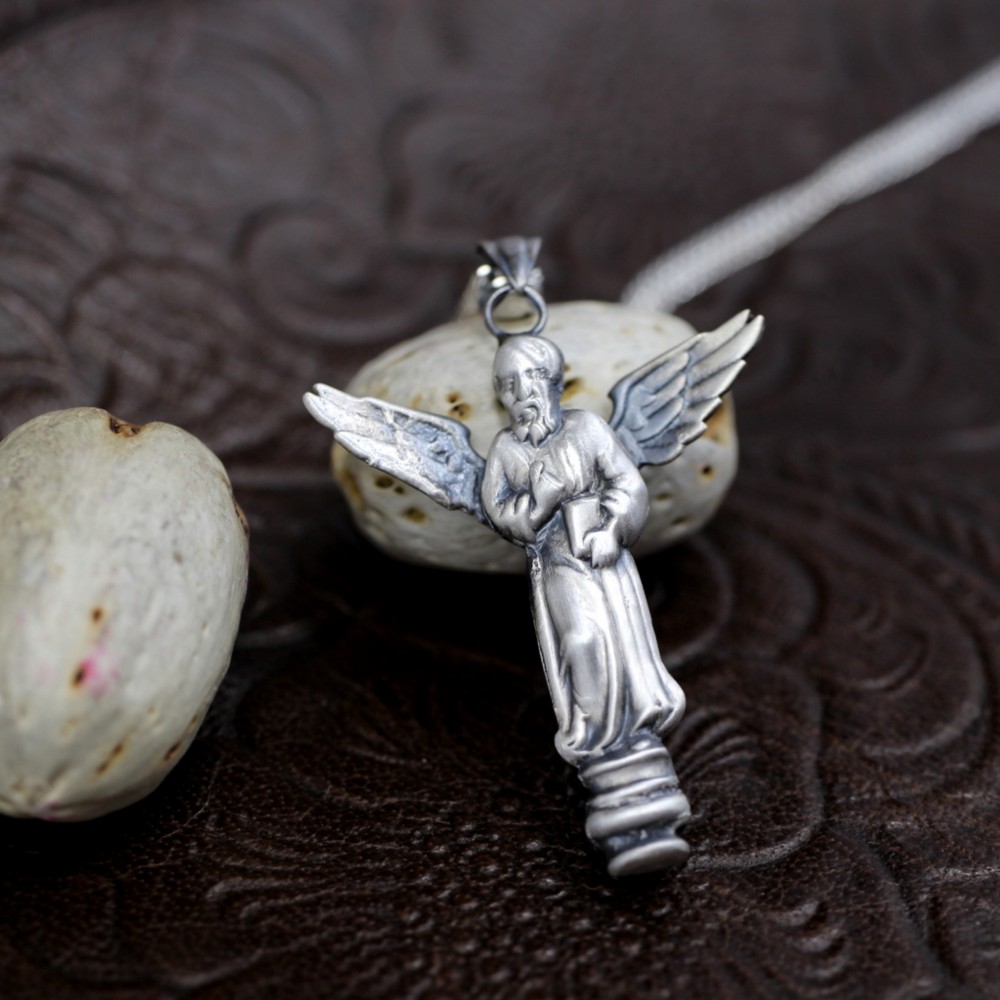 天国から舞い降りた修道士｜ヴィンテージ｜シルバースプーンペンダント｜ネックレスチェーン付｜一点もの｜ユニーク｜リメイク