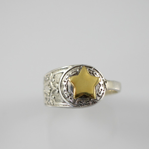 閃亮的星星 | 黃銅星星和銀湯匙重製成戒指 | 精美細緻的做工 第1張的照片