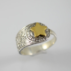 閃亮的星星 | 黃銅星星和銀湯匙重製成戒指 | 精美細緻的做工 第4張的照片