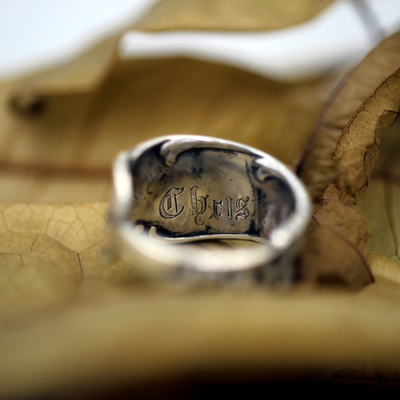 銀色戒指，花卉裝飾，花瓣富貴Spoon戒指戒指925純銀鏡面飾11 第5張的照片