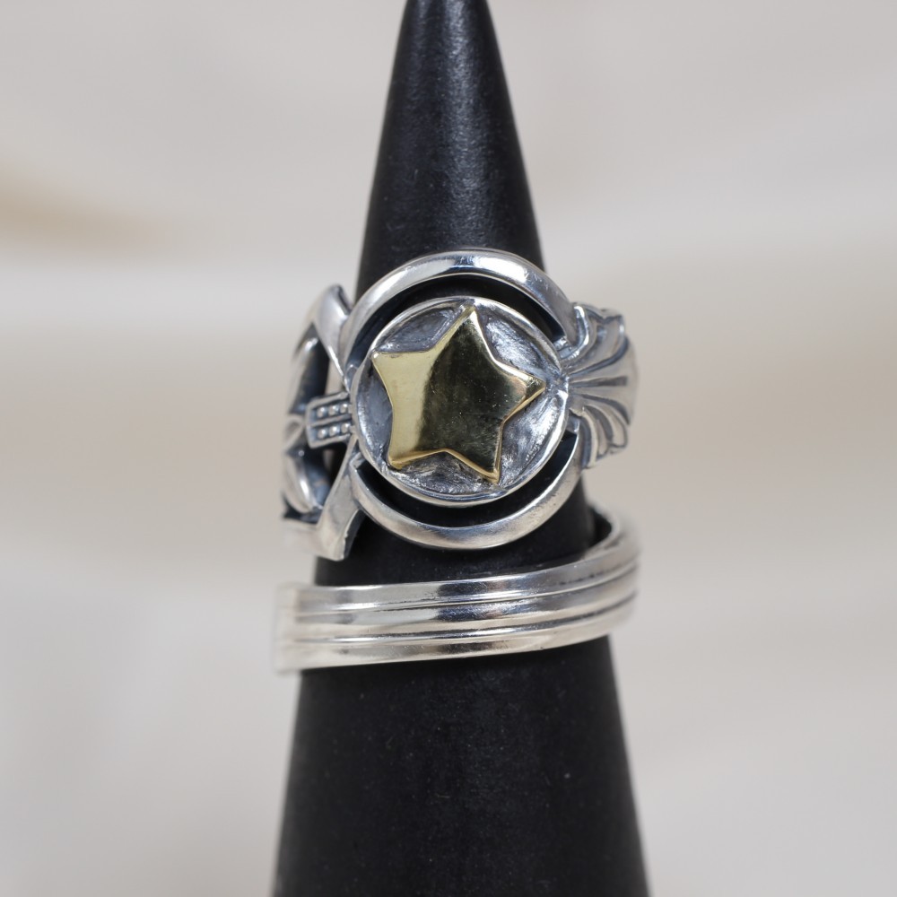 月桂樹が伸びる頂には星が光る｜ヴィンテージ｜スプーンリング｜シルバー｜真鍮｜リメイク｜個性的｜綺麗｜可憐｜清楚｜上品