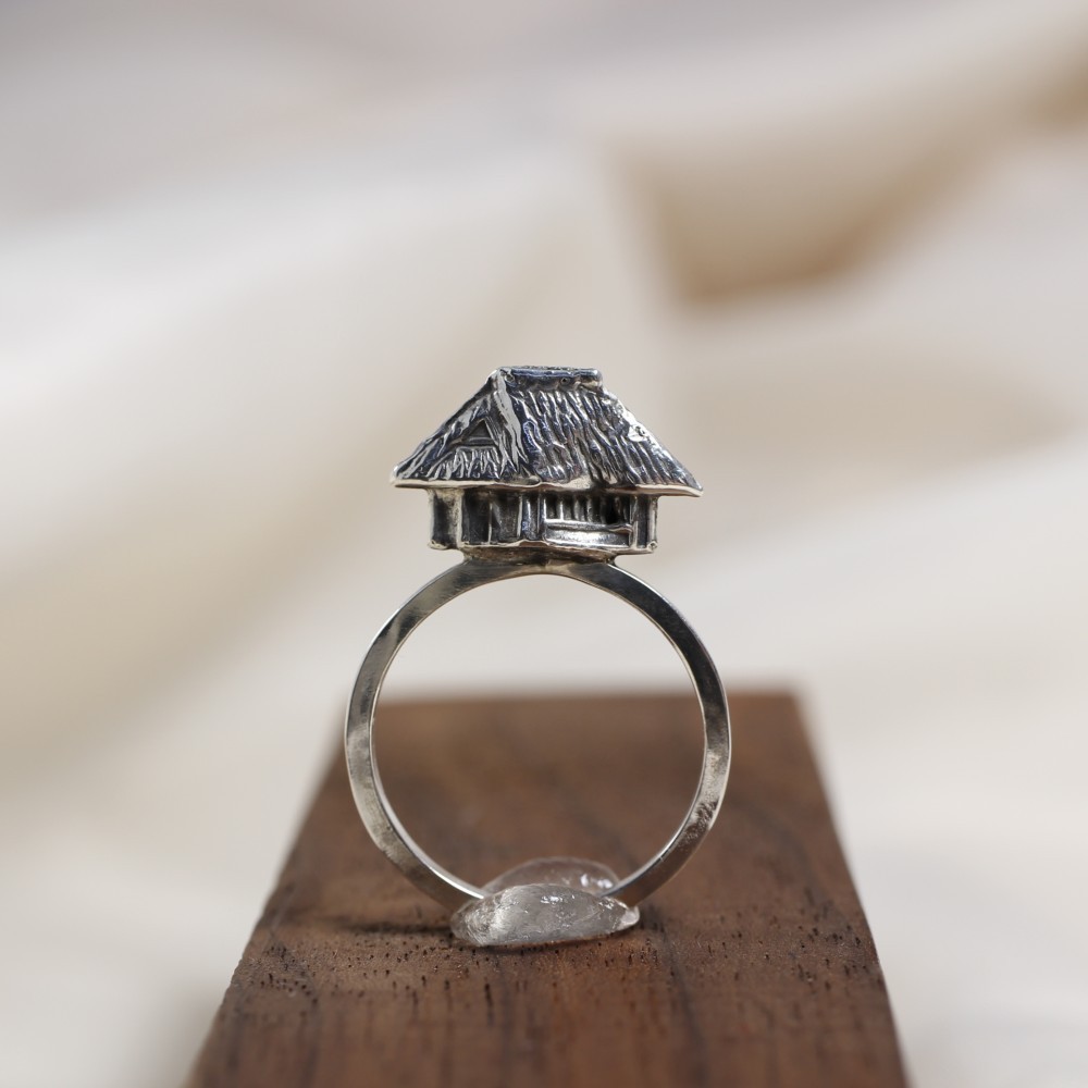 茅葺屋根の家｜ヴィンテージ｜シルバー｜スプーンリング｜和風｜和モダン｜古風｜伝統｜昔話｜牧歌的｜田舎｜雪国｜むかし