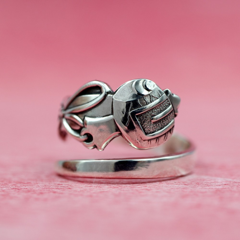 打ち出の小槌（笹）｜ヴィンテージ｜シルバー｜スプーンリング｜和風アクセサリー｜和モダン｜御伽噺｜童話｜伝統｜和物