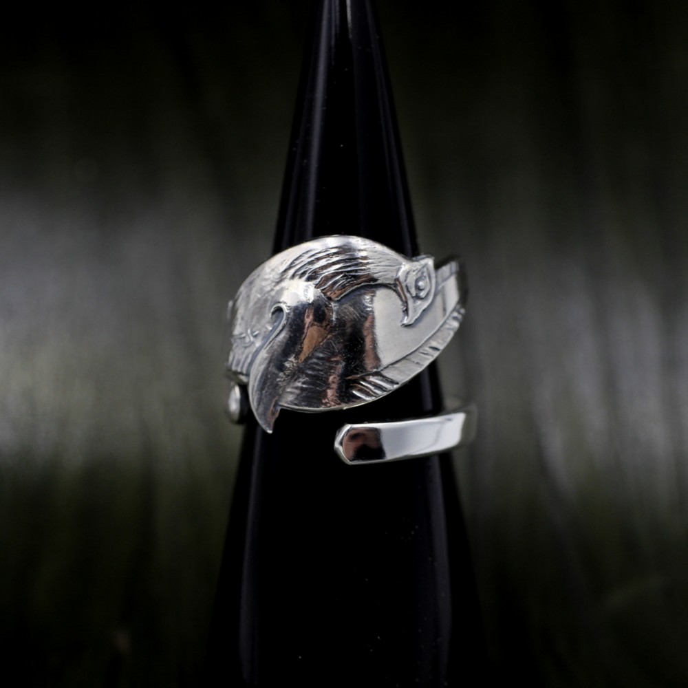 鳳凰｜ヴィンテージ｜シルバー｜スプーンリング｜力強い和モダン｜伝統｜フェニックス