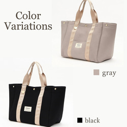 （灰色售罄/僅黑色）帆布手提包，L碼 第5張的照片