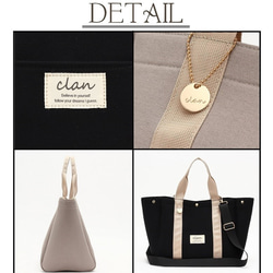 （灰色售罄/僅黑色）帆布手提包，L碼 第6張的照片