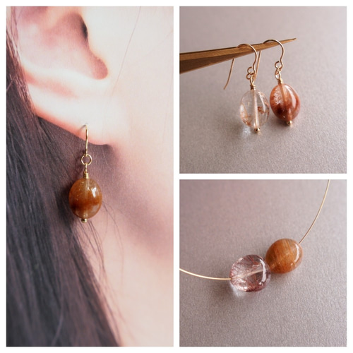 ☆最終半額セール☆14kgf マルチカラー ルチルクォーツ AAA 金