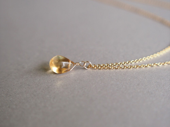 14kgf寶石品質黃水晶AAA滴向日葵天然石項鍊 第3張的照片