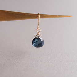 14kgf磨石Moscaianite AAA鐵海軍藍耳環（可更換耳環） 第5張的照片