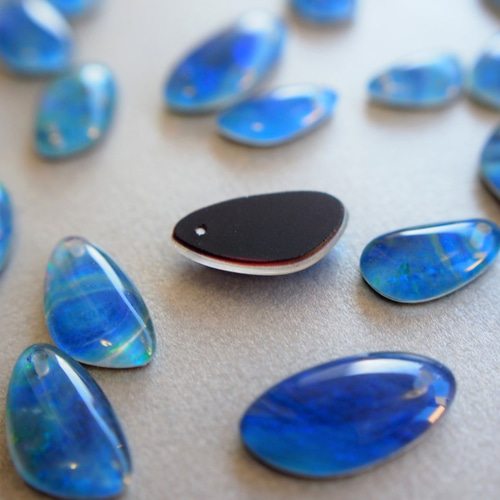 14kgf 希少☆選べるオーストラリア産オパール トリプレット 紺碧色の