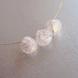 ☆四月誕生石☆裂紋水晶AAA（天然水晶）透明冰耳環（無孔耳環可以更換） 第5張的照片