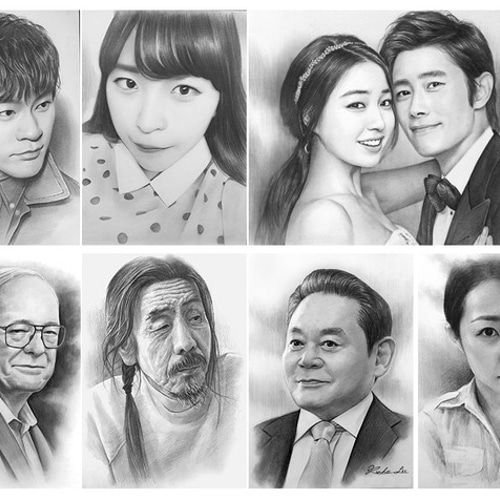 写真から超細密鉛筆デッサン肖像画を描きます 受注制作 絵画
