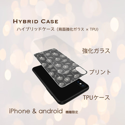 ボタニカルフラワー ダークグレー iPhone android ハイブリッドケース ron01-100 4枚目の画像
