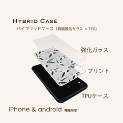 旅するツバメ グレー iPhonn Android 背面強化ガラス スマホケース ron01-720 3枚目の画像