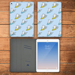 白くまスノーボード ブルー iPad タブレット android 多機種対応 1812-210 3枚目の画像