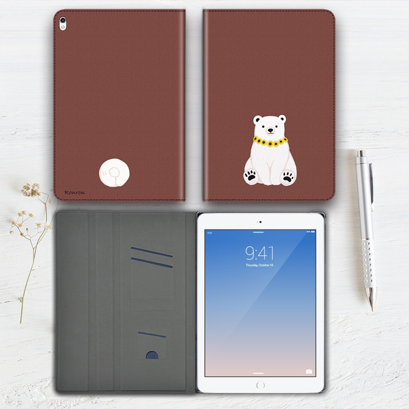 ひまわりとシロクマ ミルクチョコ iPad タブレット android 多機種対応 sirokuma180 3枚目の画像