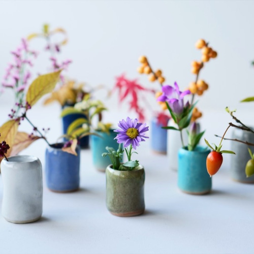 石木花｜flower vase [SS] うぐいす色 一輪挿し・花瓶・花器