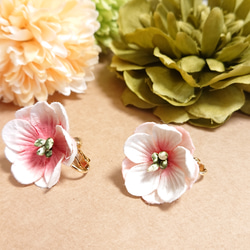 和紙のお花のイヤリング(白梅) 2枚目の画像