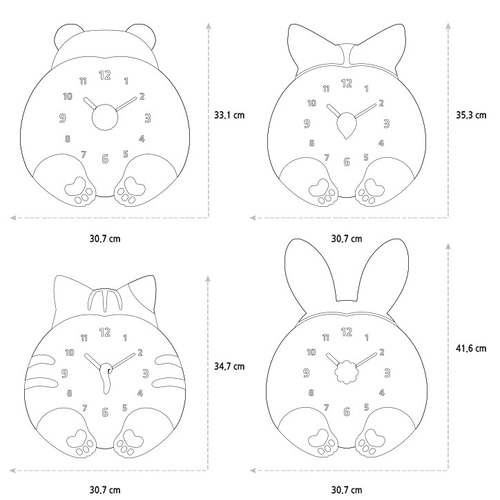 CHUBBY HIP - ウェルシュ・コーギー 掛け時計 壁掛け時計