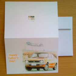 父の日カード 車 パステル色鉛筆イラスト 2枚目の画像