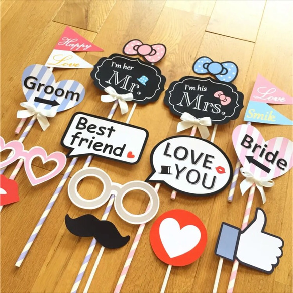 new!パステルカラー♡フォトプロップス♡結婚式や前撮りに 2枚目の画像