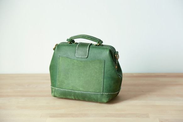 【切線派】高級 がま口本革手作りのレザー　口枠　ショルダーバッグ 総手縫い手持ち 肩掛け 2WAY 鞄 5枚目の画像