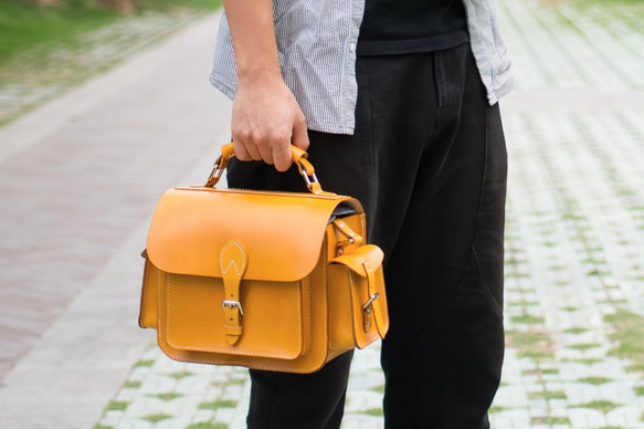 本革手作りのクラシックレザーカメラバッグをショルダーバッグ