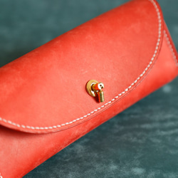 真皮手工製作筆盒、鉛筆盒、禮物、三角形、全手工縫製 第2張的照片