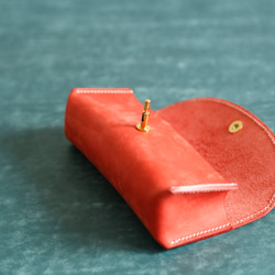 真皮手工製作筆盒、鉛筆盒、禮物、三角形、全手工縫製 第4張的照片