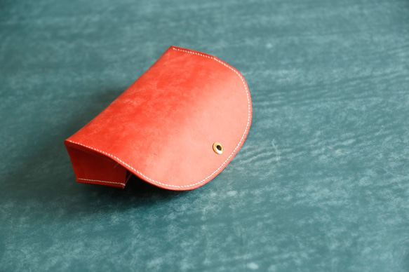 真皮手工製作筆盒、鉛筆盒、禮物、三角形、全手工縫製 第6張的照片