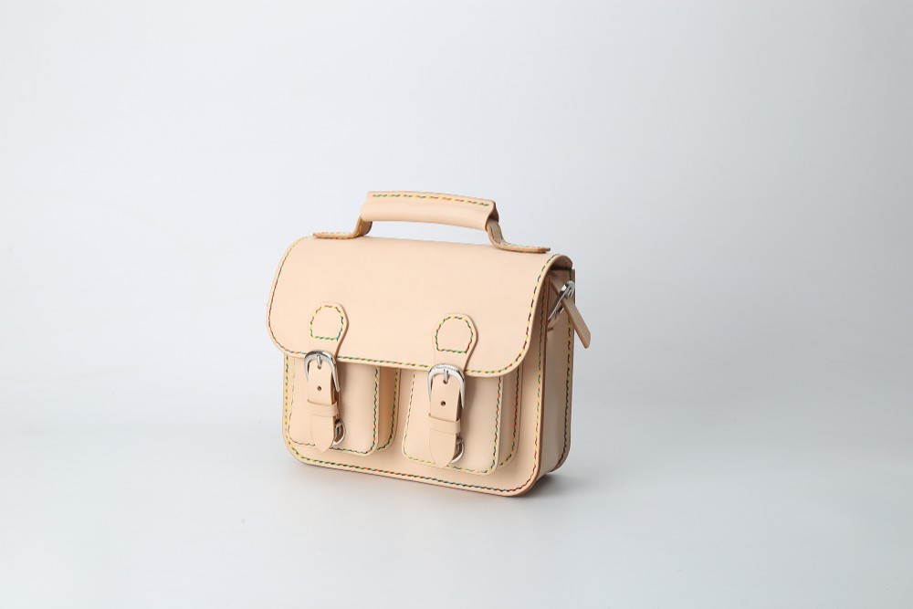 【切線派】★特別版★本革手作りのダブルポケットスタンダード3wayバッグ　小さな 16,500円